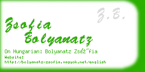 zsofia bolyanatz business card